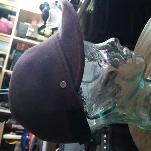 KARL LAGERFELD %100 WOOL RIDING CAP